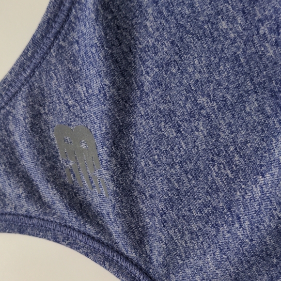 New Balance Heathered Jersey NB Dry Racerback Tank Cloud Heather size Large - Picture 7 of 10